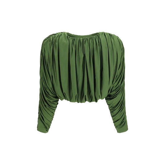 Self-Portrait Bicolor Viscose Long Sleeve T-Shirt