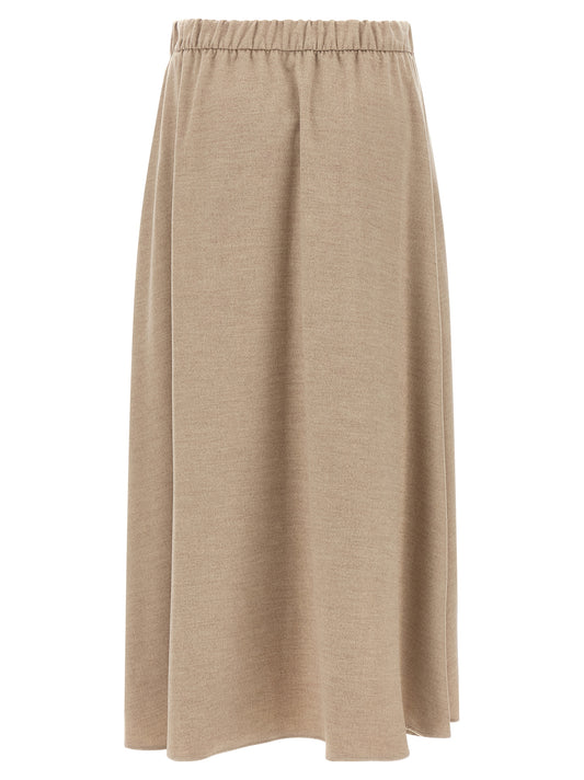 Herno Beige Polyester Midi Skirt