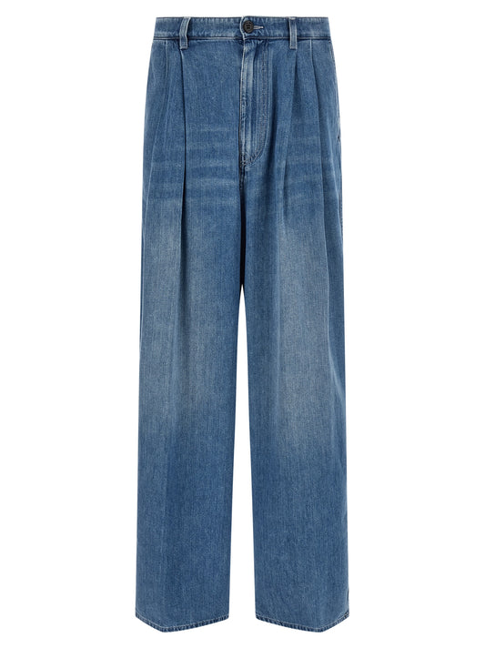 Marni Blue Cotton High-Waisted Jean