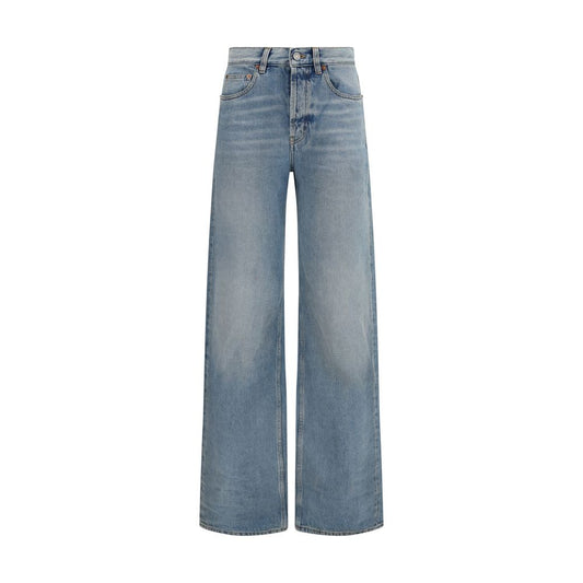 Saint Laurent Blue Cotton High-Waisted Jean