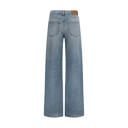 Saint Laurent Blue Cotton High-Waisted Jean