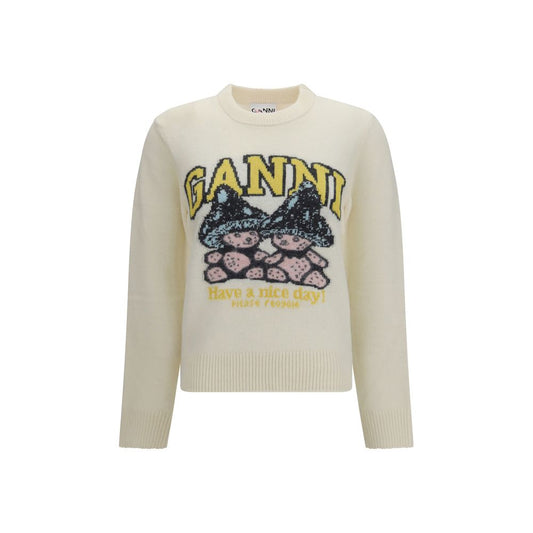 Ganni Beige Wool Oves Aries Sweatshirt