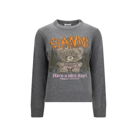 Ganni Gray Wool Oves Aries Sweatshirt
