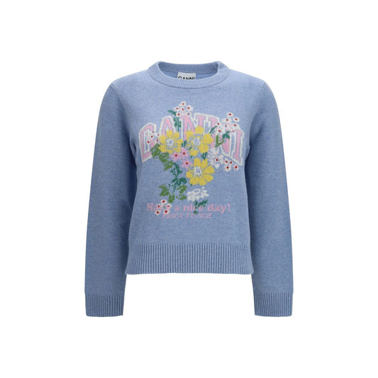 Ganni Blue Wool Oves Aries Sweatshirt