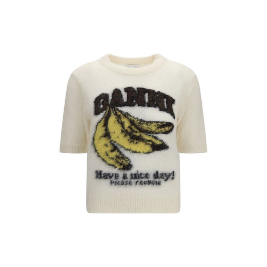 Ganni Beige Alpaca Vicugna Pacos T-Shirt