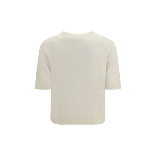 Ganni Beige Alpaca Vicugna Pacos T-Shirt