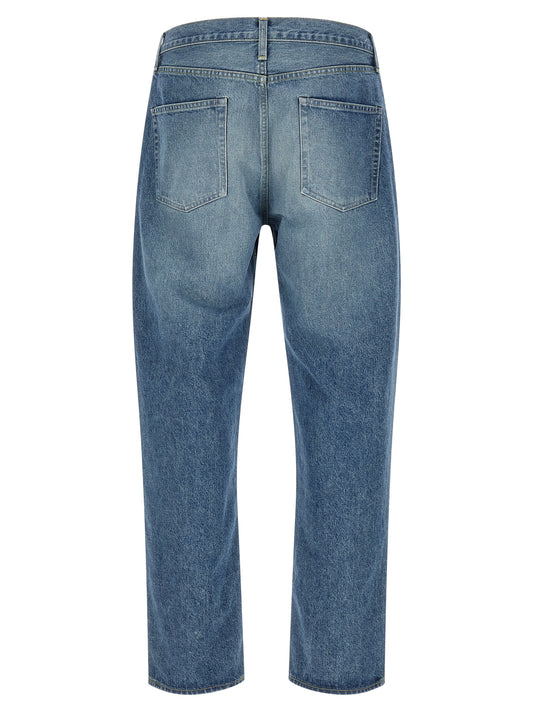 SSSTEIN Blue Cotton Tapered Jeans