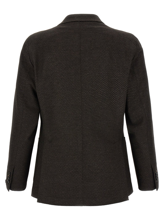 Tagliatore Brown Virgin Wool Blazer