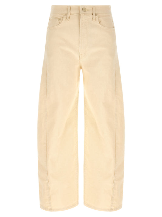 Mother Denim Beige Cotton High-Waisted Jean