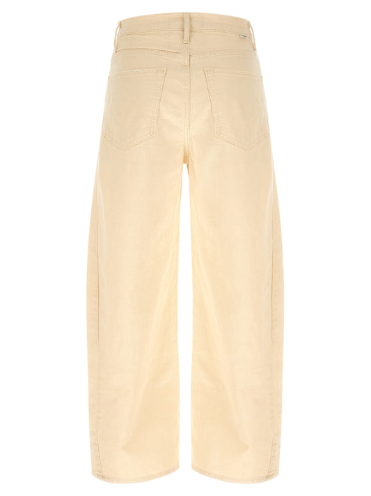 Mother Denim Beige Cotton High-Waisted Jean