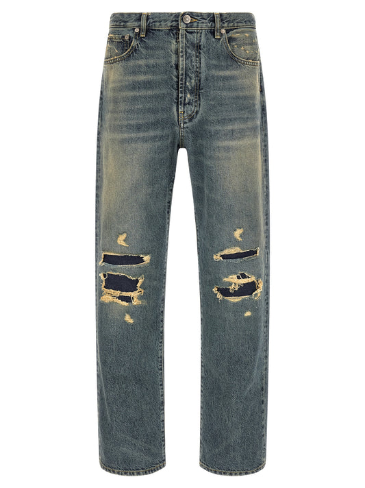 Maison Margiela Blue Cotton Straight-Leg Jeans