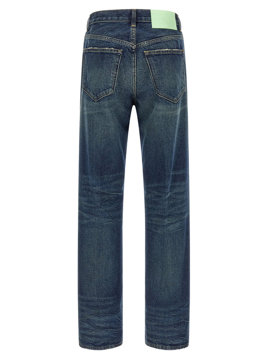 Haikure Blue Cotton Relaxed Fit Jeans