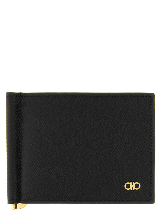 Ferragamo Black Calfskin Money Clip