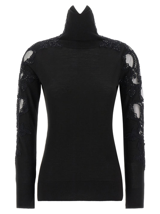 Ermanno Scervino Black Virgin Wool Cardigan