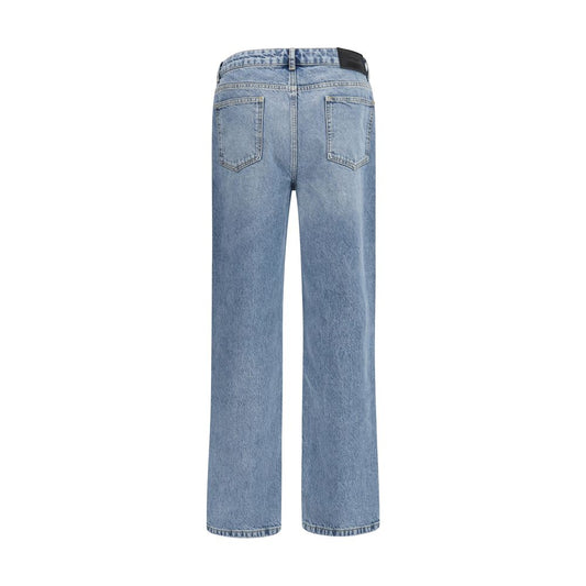 Represent Blue Cotton Straight-Leg Jeans