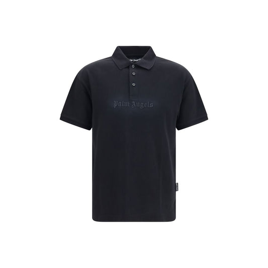 Palm Angels Black Cotton Polo Shirt