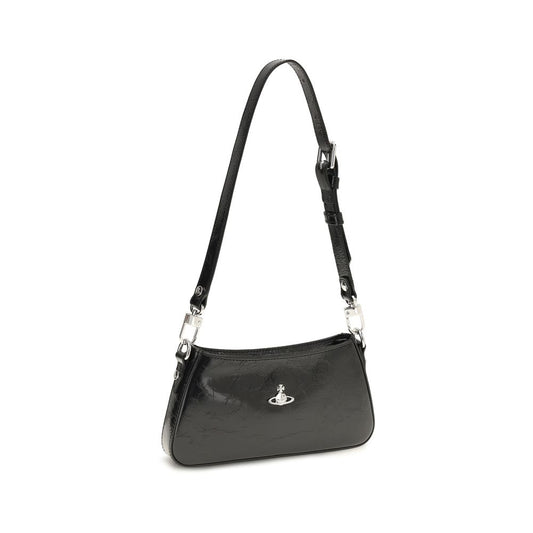 Vivienne Westwood Black Calf Leather Bos Taurus Shoulder Bag