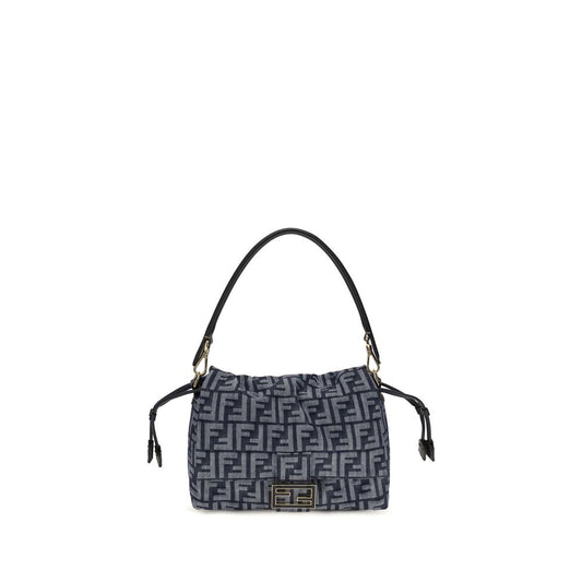 Fendi Blue Cotton Shoulder Bag