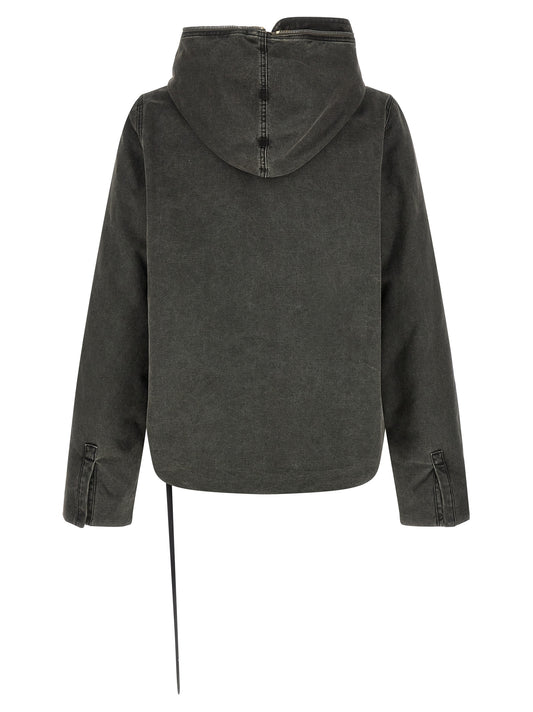 DRKSHDW Gray Cotton Full-Length Jacket