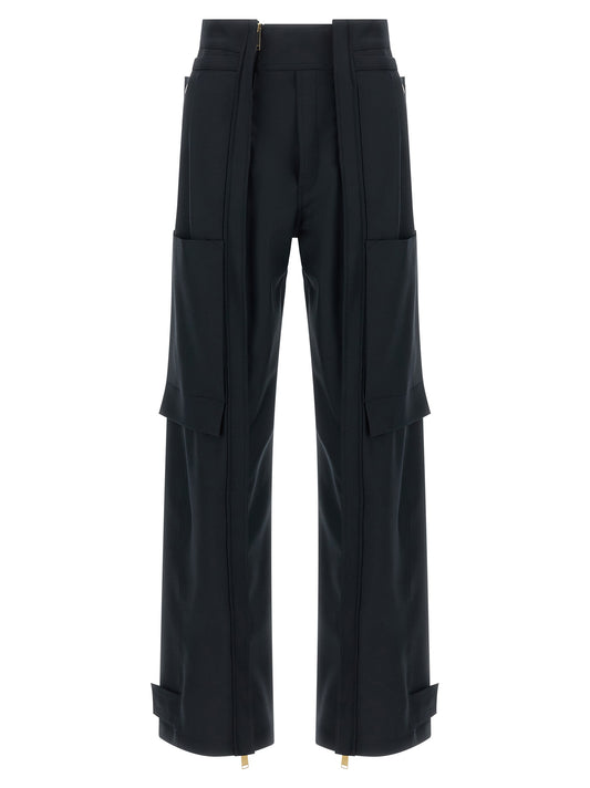 Darkpark Blue Polyester Cargo Pants