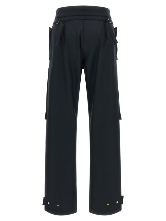 Darkpark Blue Polyester Cargo Pants