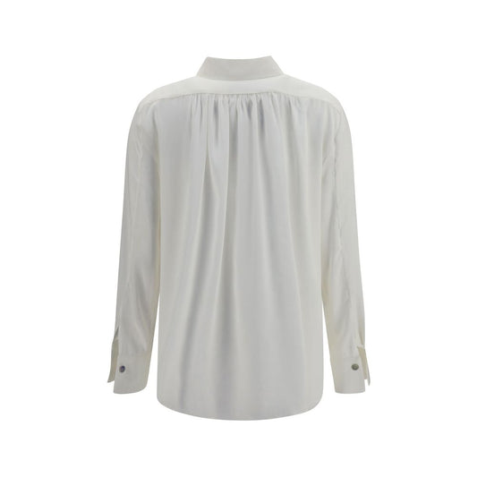 Ella White Silk Dress Shirt