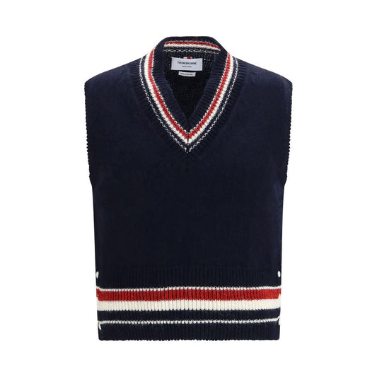 Thom Browne Blue Wool Oves Aries Sleeveles Sweater