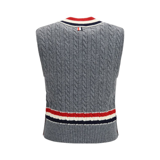Thom Browne Gray Wool Oves Aries Sleeveles Sweater