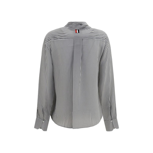Thom Browne Gray Silk Pattern Shirt