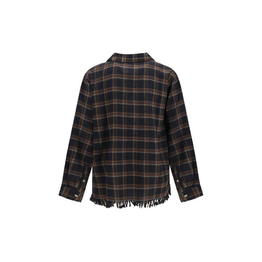 FOUND Blue Cotton Pattern Shirt