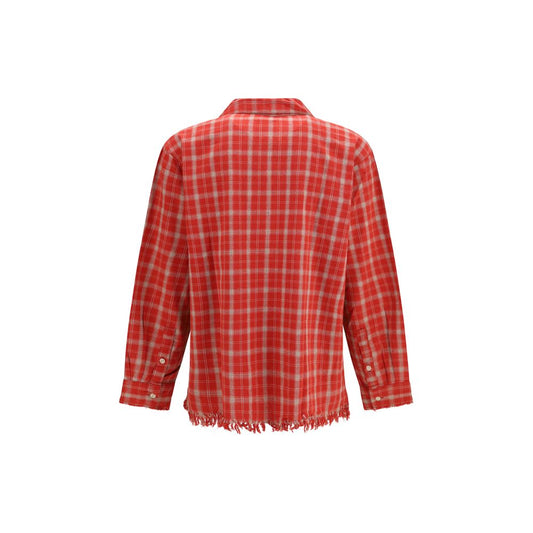 FOUND Red Cotton Pattern Shirt