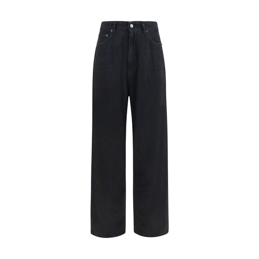 MM6 Black Cotton Relaxed Fit Jeans