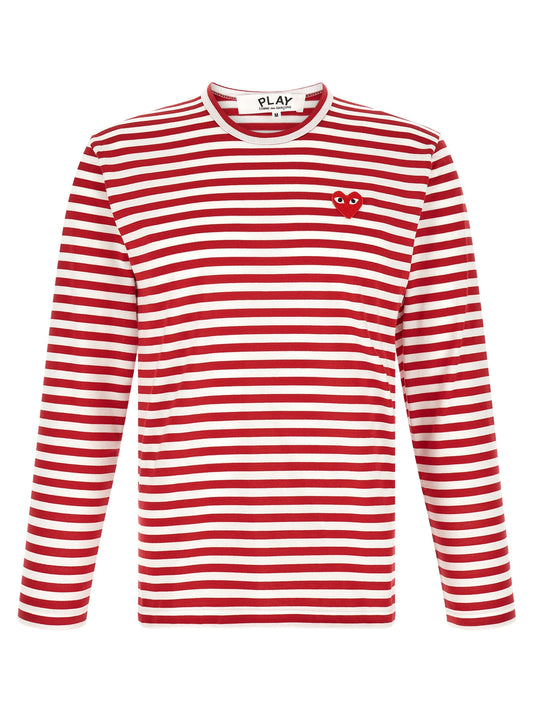 Comme Des Garçons Play White Cotton T-Shirt