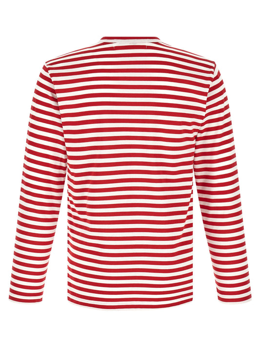 Comme Des Garçons Play White Cotton T-Shirt