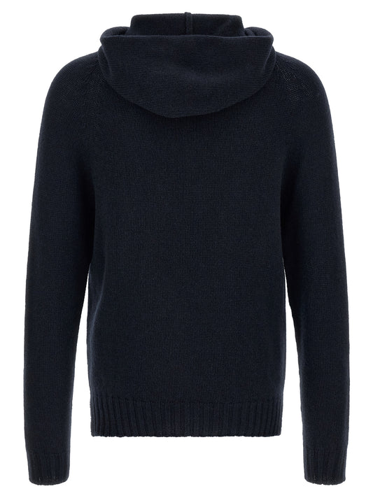 MA'RY'YA Blue Cashmere Cardigan