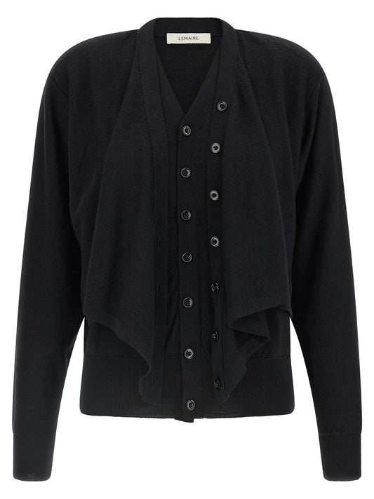 Lemaire Black Wool Cardigan