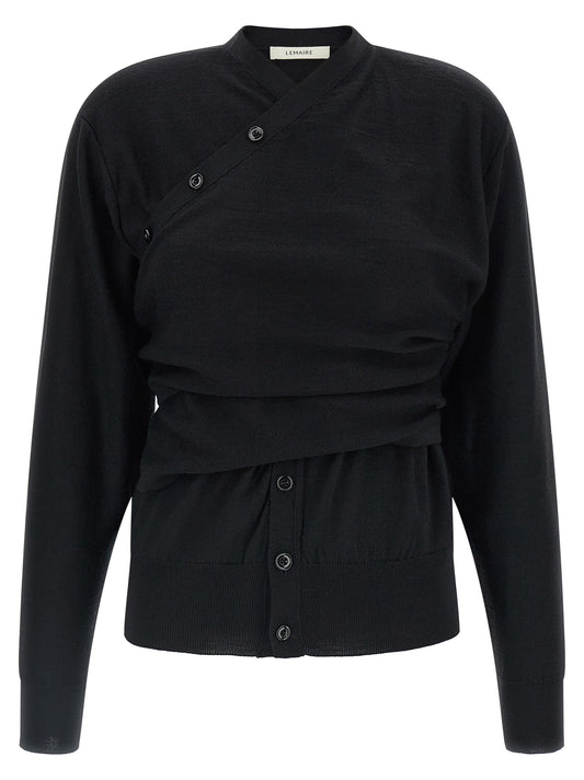 Lemaire Black Wool Cardigan
