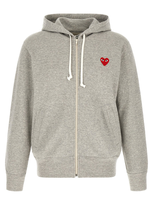 Comme Des Garçons Play Gray Cotton Cardigan