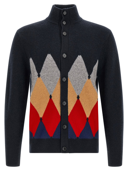 Ballantyne Blue Cashmere Cardigan