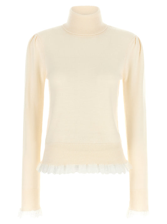 Ganni White Merino Wool Cardigan