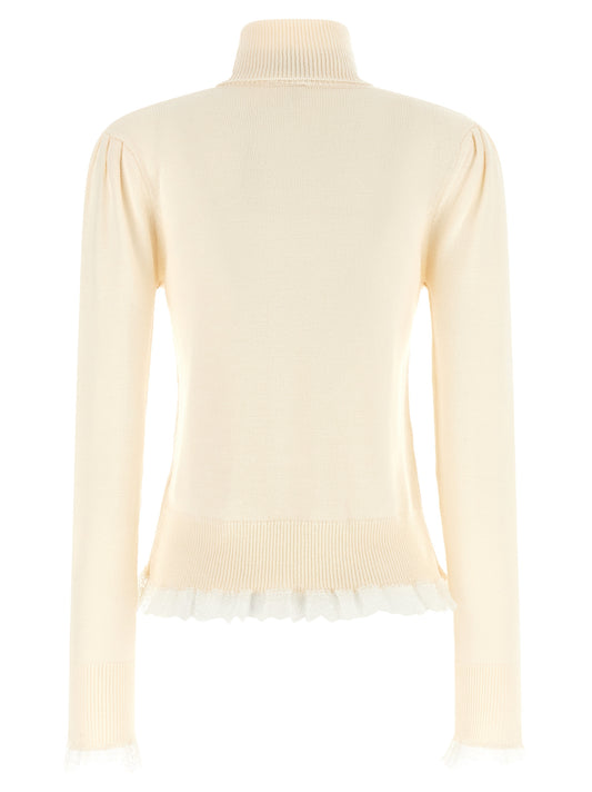 Ganni White Merino Wool Cardigan