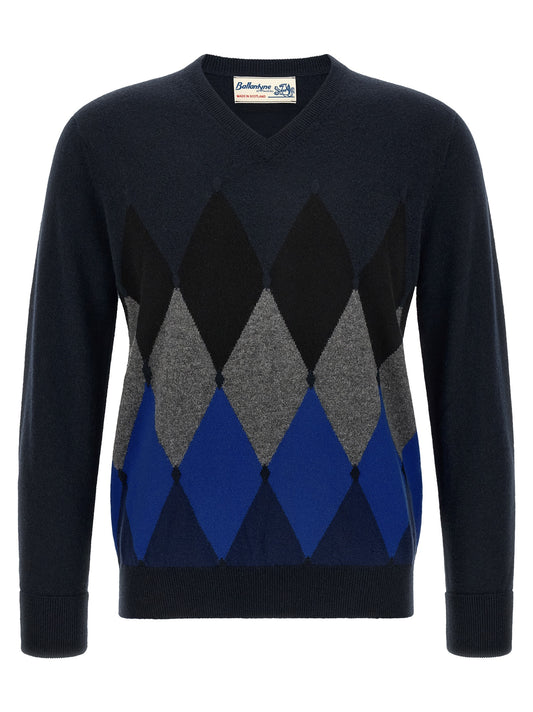 Ballantyne Blue Cashmere Cardigan