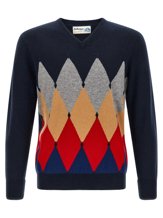 Ballantyne Blue Cashmere Cardigan