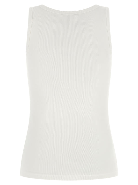 Courrèges White Cotton Sleeveles T-Shirt