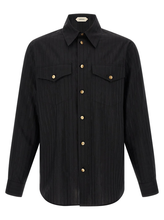Versace Black Cotton Blouse