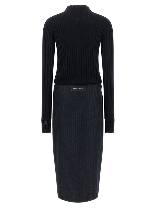 PINKO Blue Polyester Midi Dress