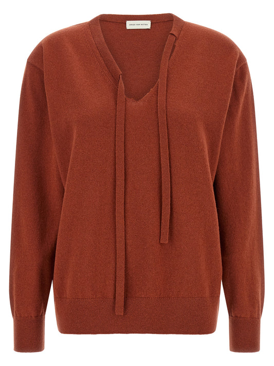 Dries Van Noten Red Cashmere Cardigan
