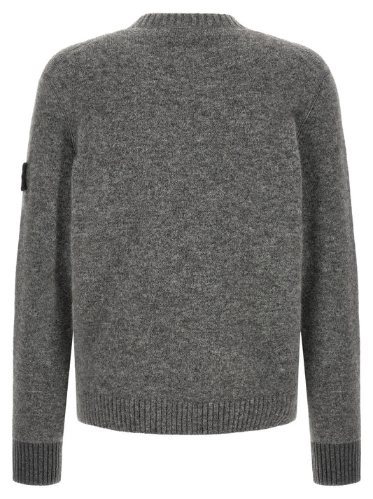Stone Island Gray Wool Cardigan