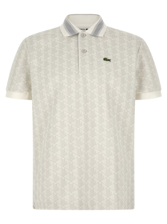 Lacoste White Polyester Polo Shirt