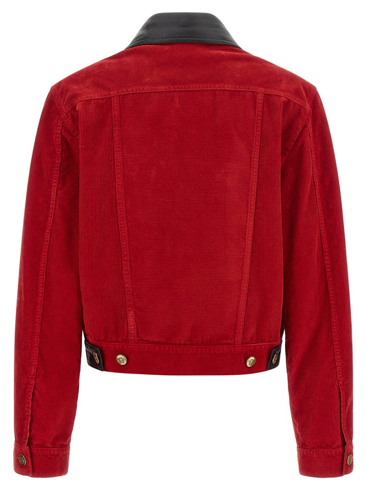 Versace Red Cotton Full-Length Jacket